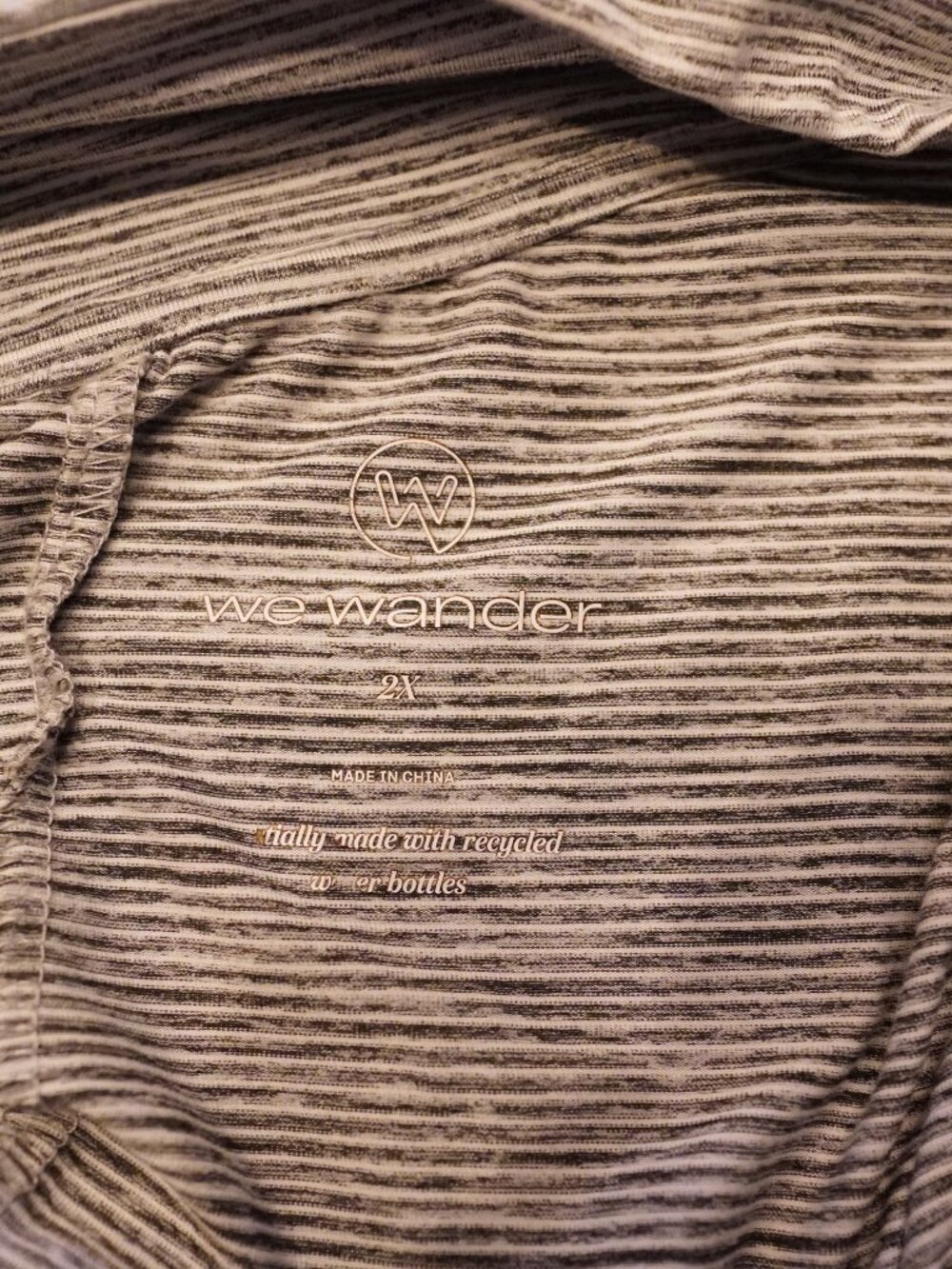 WeWander Gray Striped Zip Front Active Jacket 2X Athleisure Travel - Picture 3 of 4